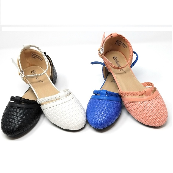 Women Braided Ballerina Flats, B-2281, White - Picture 5 of 6